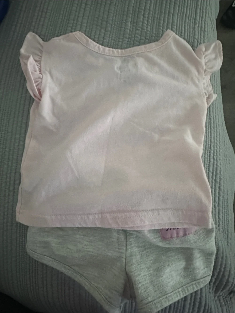 T.J.Maxx Girls Pink Marie Cat Pajama Set with Gray Shorts